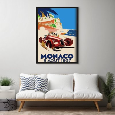 Poster Retro-Wohnzimmer Automobil Monaco