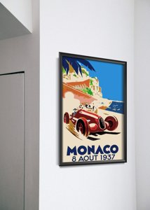 Poster Retro-Wohnzimmer Automobil Monaco