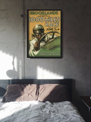 Weinleseplakat Brooklands Grand Prix Poster Britische Miles Rennen
