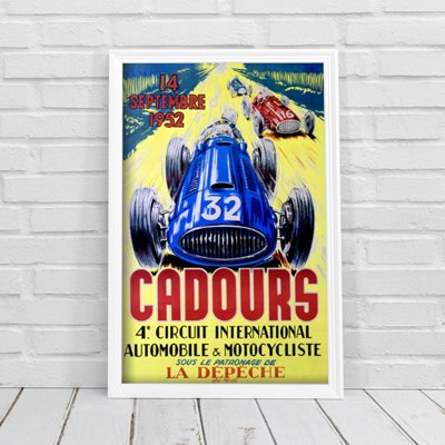 Poster im Retro-Stil Cadours Schaltung Internationalen Automobil-Grand Prix
