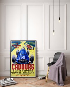 Poster im Retro-Stil Cadours Schaltung Internationalen Automobil-Grand Prix