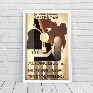 Poster Retro-Wohnzimmer Amsterdam Auto Show