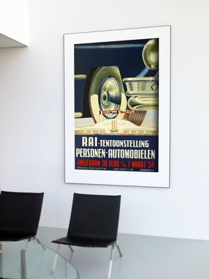 Weinleseplakat für das Wohnzimmer Auto-Show in Amsterdam