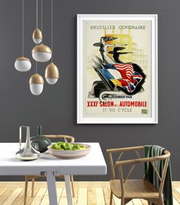 Poster im Retro-Stil Auto-Show in Brüssel