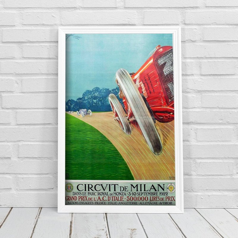 Poster an der Wand Grand Prix de Milan Grand Circvit Prixde L'A. C. d'Italie