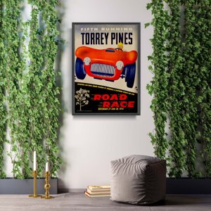 Weinleseplakat Grand Prix Poster Vierter Gang Torrey Pines Road Race