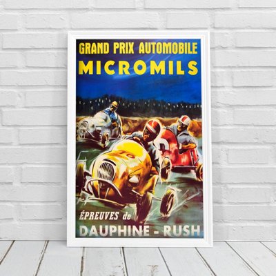 Poster Retro-Wohnzimmer Grand Prix Automobile de Dauphine Micromils Epreuves