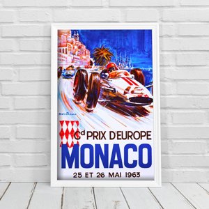 Weinleseplakat für das Wohnzimmer Grand Prix d'Europe Monaco