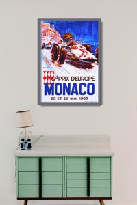 Weinleseplakat für das Wohnzimmer Grand Prix d'Europe Monaco