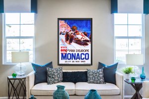 Weinleseplakat für das Wohnzimmer Grand Prix d'Europe Monaco