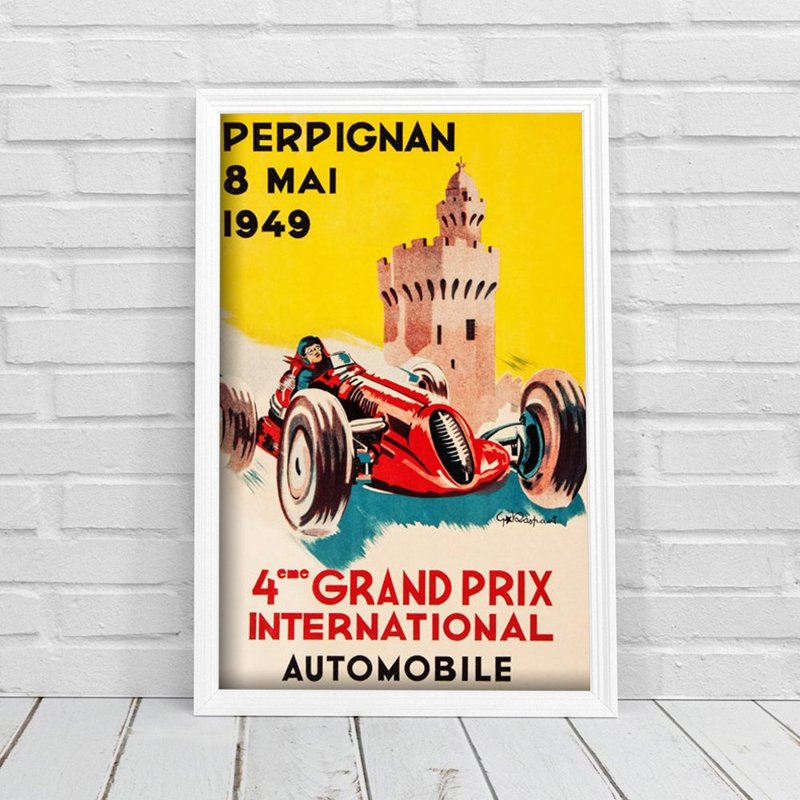 Poster im Retro-Stil Raspaut Perpignan eme Grand Prix