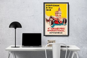 Poster im Retro-Stil Raspaut Perpignan eme Grand Prix