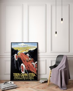 Weinleseplakat für das Wohnzimmer Terza Grand Prix Coppa Etna Primo Maggio