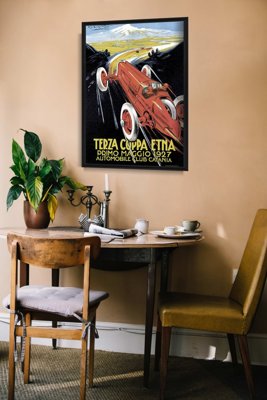 Weinleseplakat für das Wohnzimmer Terza Grand Prix Coppa Etna Primo Maggio