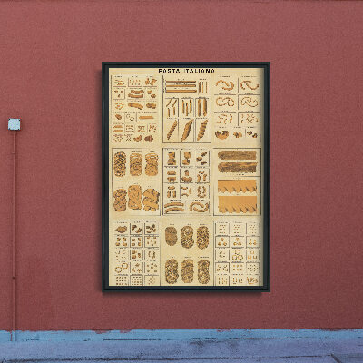 Plakat für den Frieden Pasta Italiana Vintage Style Pasta Collage