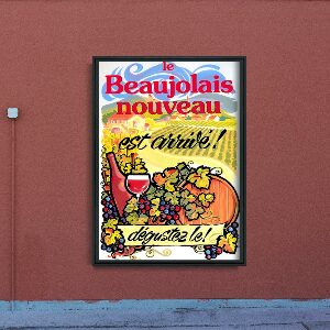 Poster im Retro-Stil Plakat des neuen Beaujolais Nouveau Wein