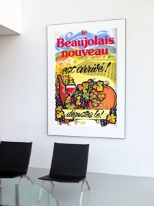Poster im Retro-Stil Plakat des neuen Beaujolais Nouveau Wein