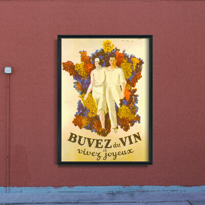 Poster Retro-Wohnzimmer Französisch Wein Wein Poster Dekor