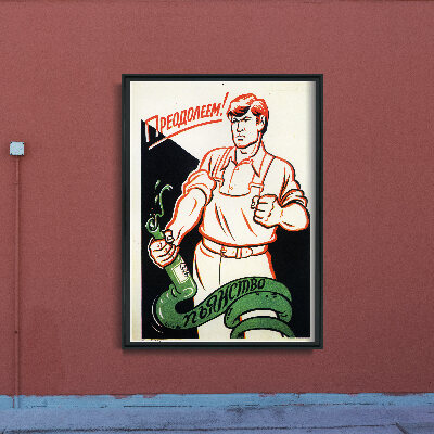 Poster an der Wand Sowjetischen Druck überwinden Alkoholismus