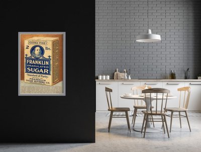 Weinleseplakat für das Wohnzimmer Zuckerverpackung