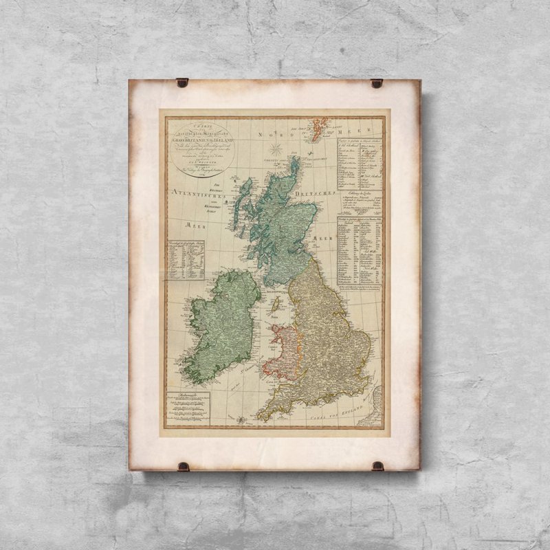 Retro-Poster Karte von Großbritannien