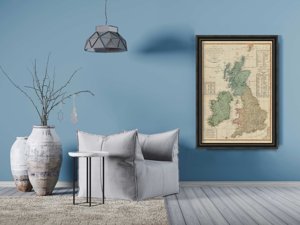 Retro-Poster Karte von Großbritannien