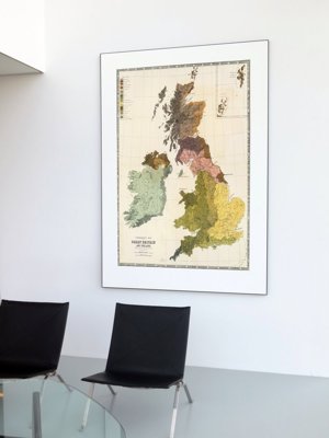 Weinleseplakat Alte Karte von Großbritannien und Irland