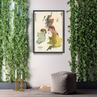 Weinleseplakat Alte Karte von Großbritannien und Irland