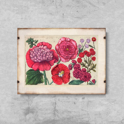 Retro-Poster Reprographie rosa Blume