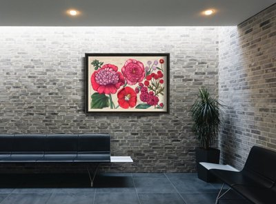 Retro-Poster Reprographie rosa Blume