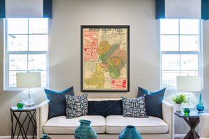 Plakat-Weinlese Die alte Karte von Dallas, Texas