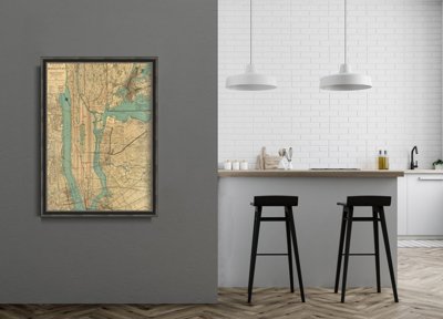 Poster Retro-Wohnzimmer Alte Karte von Madrid