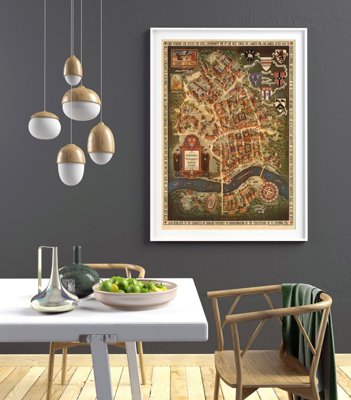 Retro-Poster Alte Karte mit konkavem München Deutschland
