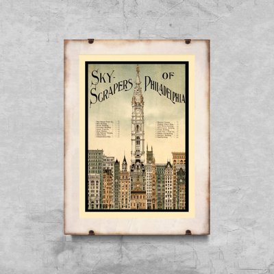 Weinleseplakat Philadelphia Wolkenkratzer