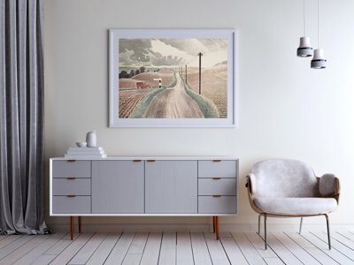 Retro-Poster Wiltshire Landschaft Eric Ravilious