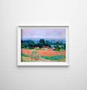 Retro-Poster Haystack bei Giverny, Claude Monet