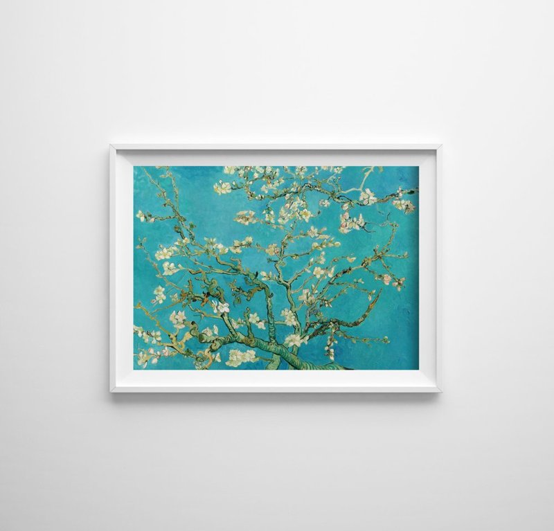 Poster Retro-Wohnzimmer Van Gogh Mandelblüte