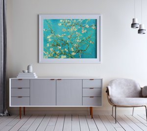 Poster Retro-Wohnzimmer Van Gogh Mandelblüte