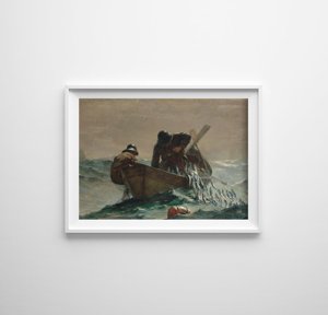 Weinleseplakat für das Wohnzimmer Winslow Homer Grid für Fische