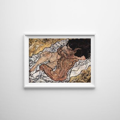 Poster Retro-Wohnzimmer Umarmung Egon Schiele