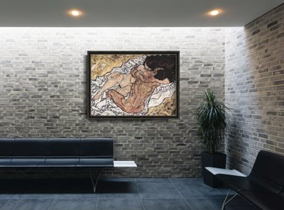Poster Retro-Wohnzimmer Umarmung Egon Schiele