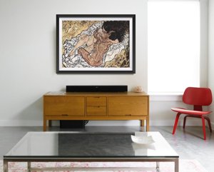 Poster Retro-Wohnzimmer Umarmung Egon Schiele