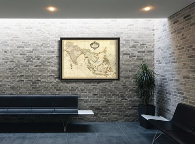 Poster Retro-Wohnzimmer Die alte Karte von Südostasien