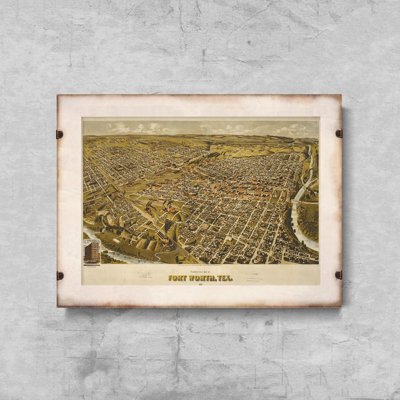 Poster an der Wand Karte von Fort Worth, Texas