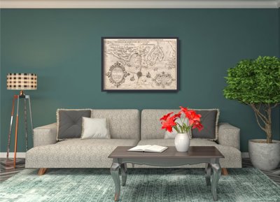 Poster Retro-Wohnzimmer Alte Karte von Livonia
