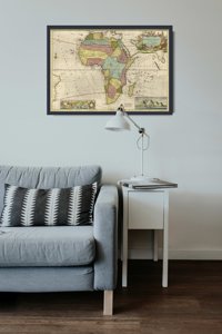 Poster Retro-Wohnzimmer Karte von Afrika