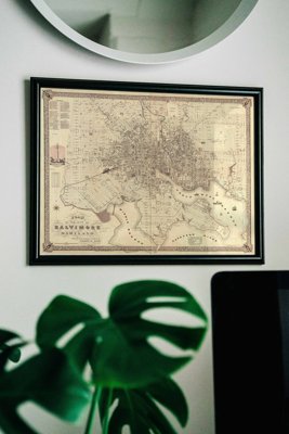 Poster Retro-Wohnzimmer Alte Karte von Baltimore Maryland