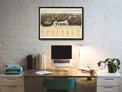 Weinleseplakat für das Wohnzimmer Tirol Heinrich Beranna