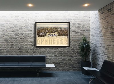 Weinleseplakat für das Wohnzimmer Tirol Heinrich Beranna