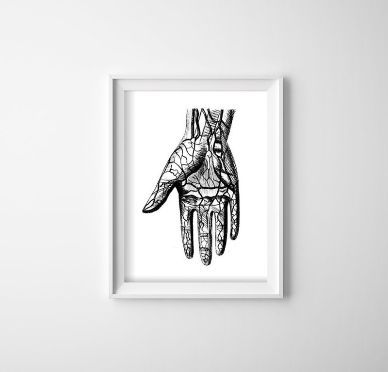 Plakat-Weinlese Hände anatomische